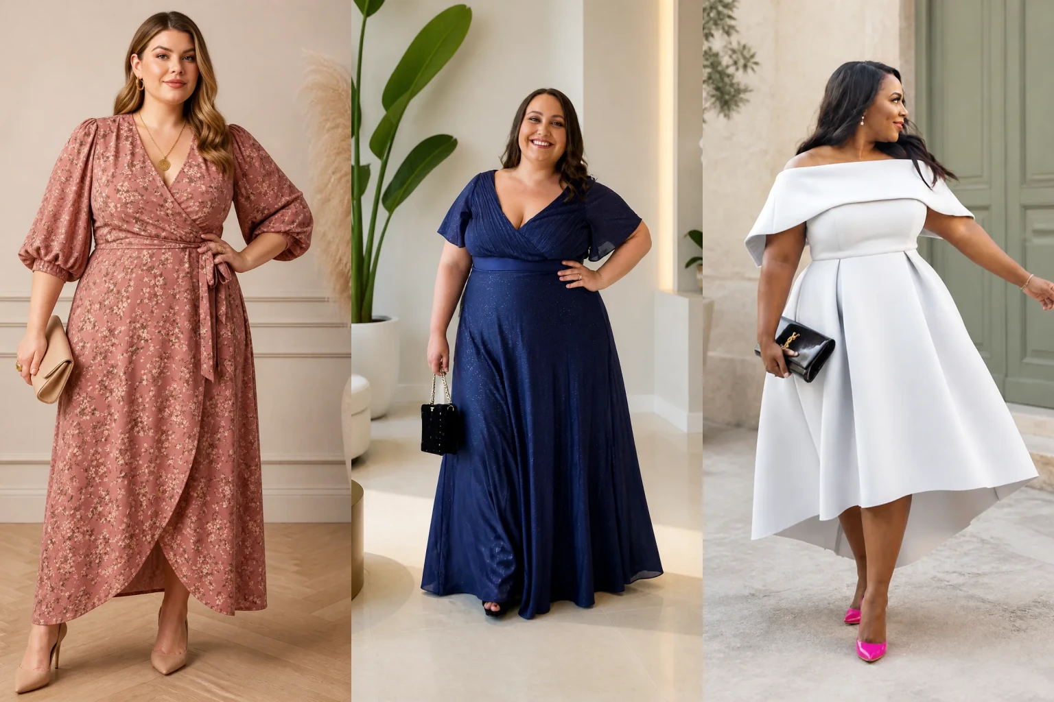 15 Stylish Plus Size Wedding Guest Dresses for Women Over 40 - Featured