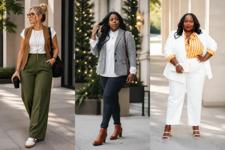 20 Chic Plus Size Office Outfits for Women Over 40 - Featured
