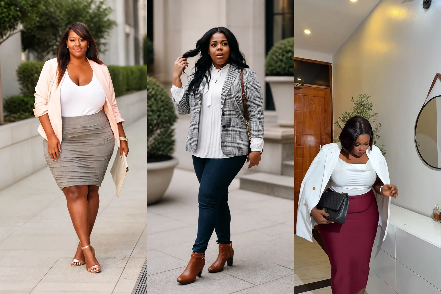 20 Classic Plus Size Corporate Outfits for Women Over 40 - Featured