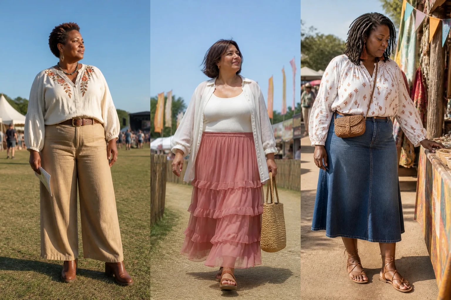 20 Classic Plus Size Festival Outfits for Women Over 40 - Featured