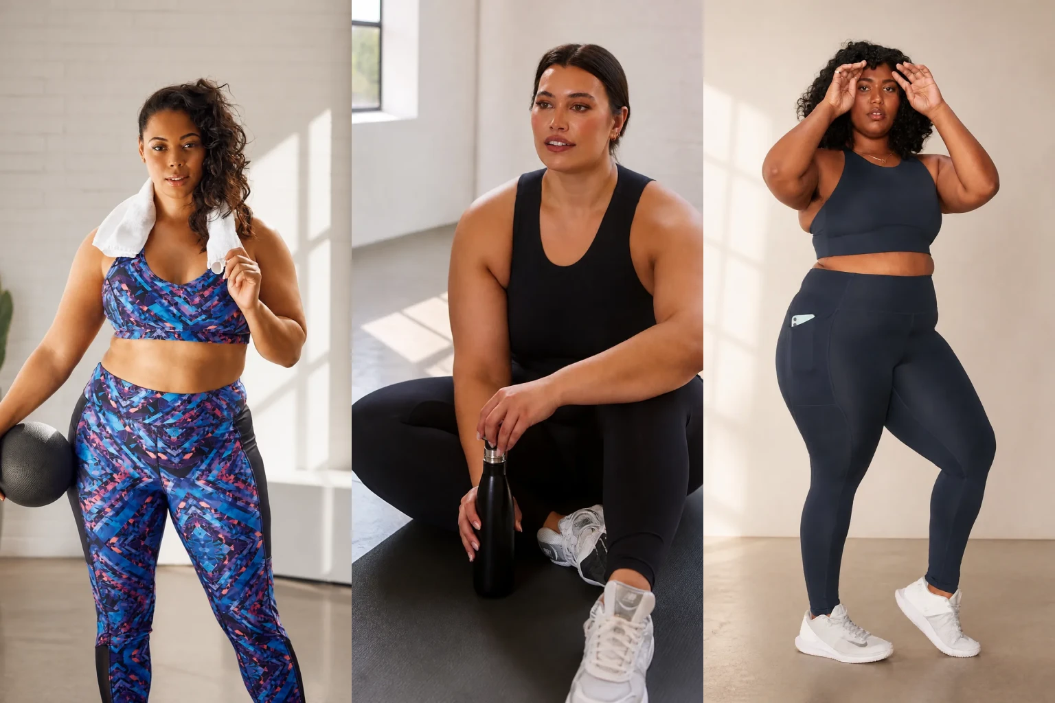 20 Classic Plus Size Gym Outfits for Women Over 40 - Featured