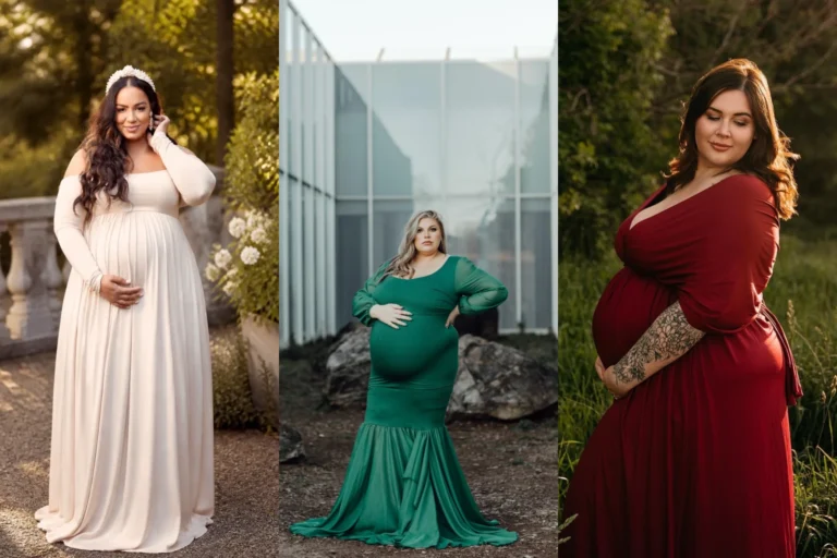 20 Classic Plus Size Maternity Photoshoot Outfits for Women Over 40 - Featured