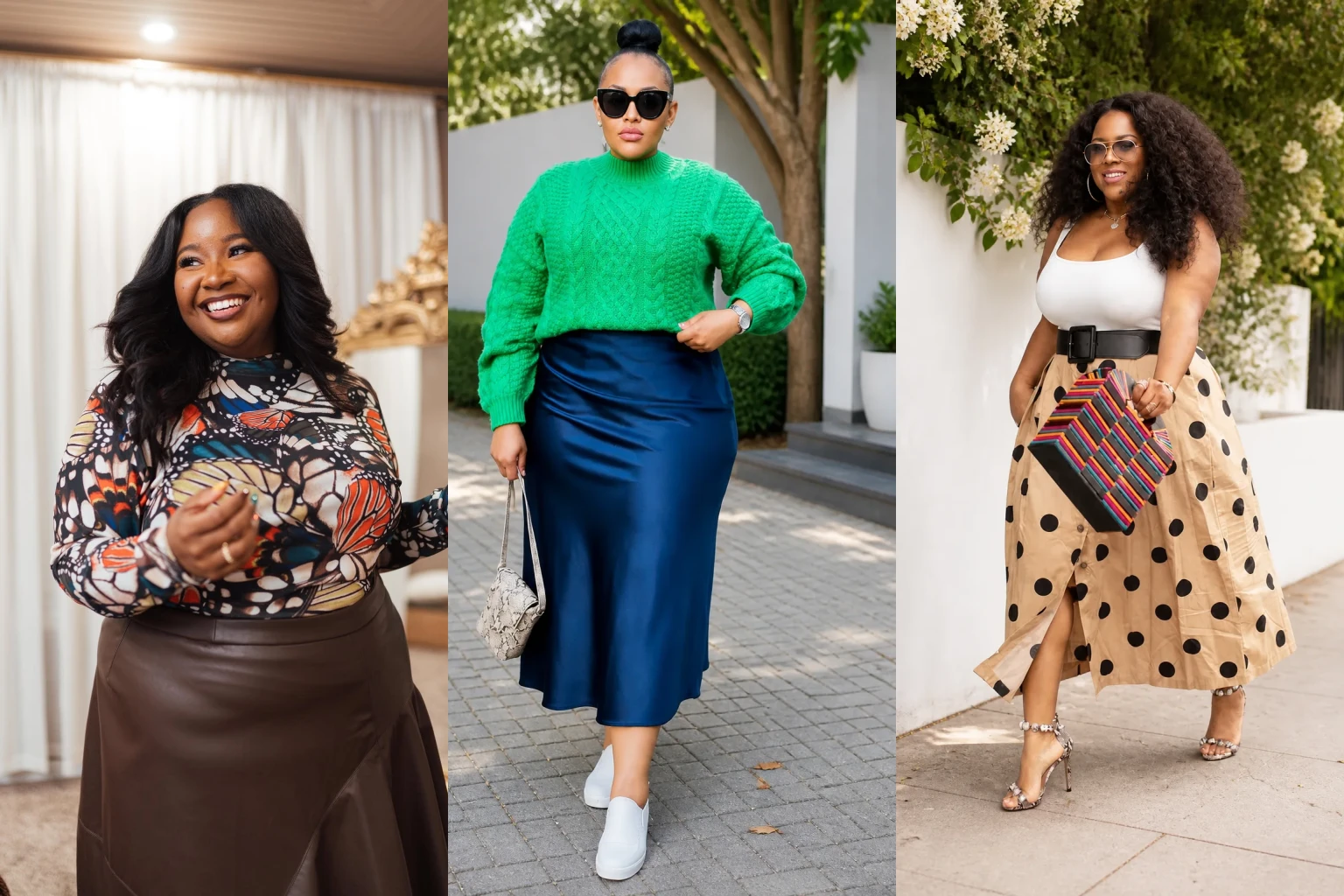 20 Classic Plus Size Skirt Outfits for Women Over 40 - Featured