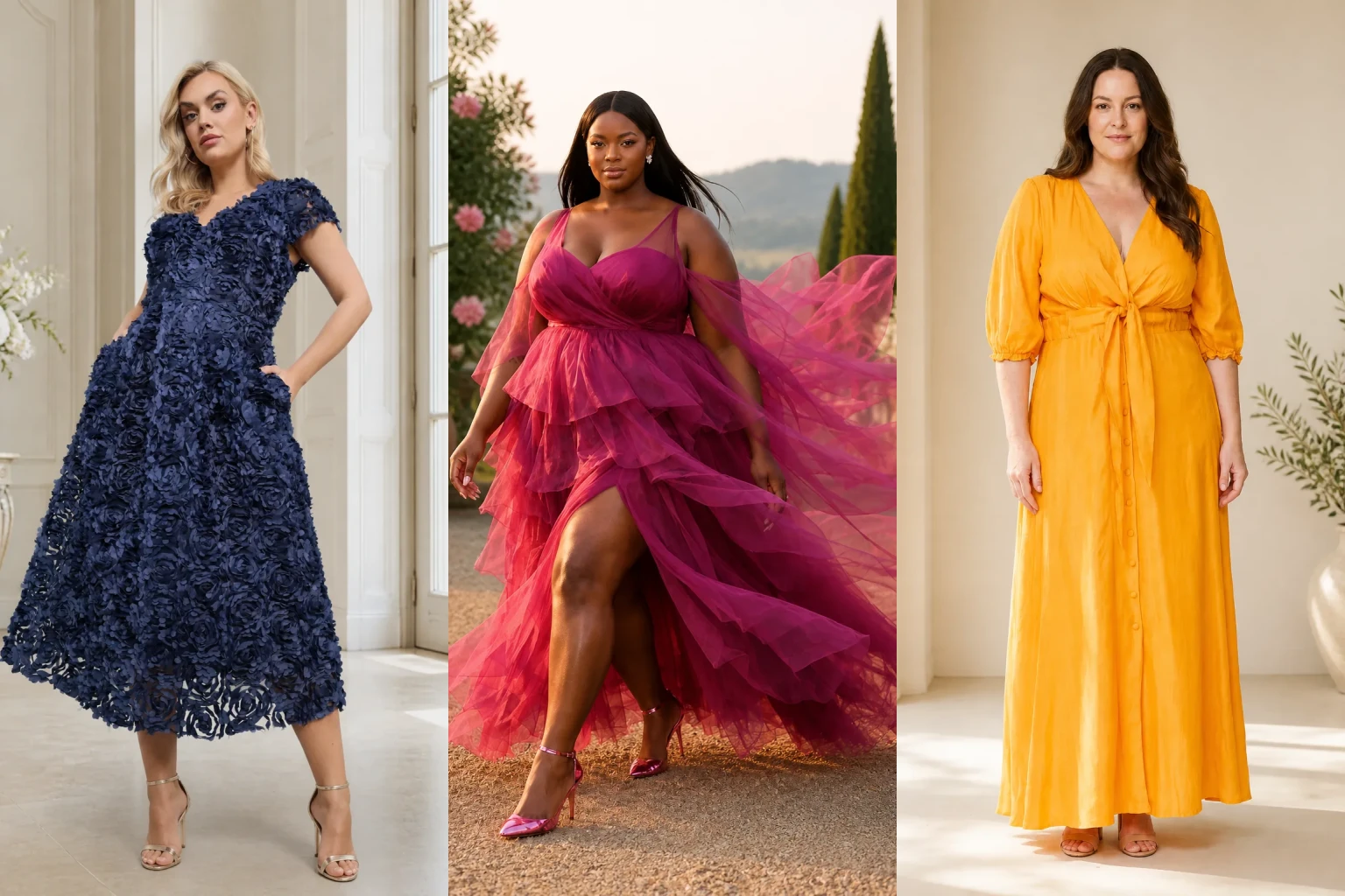 20 Classic Plus Size Wedding Guest Dresses for Women Over 40 - Featured