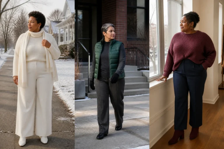 20 Modern Plus Size Winter Outfits for Women Over 40 - Featured