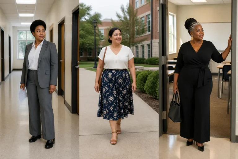 20 Plus Size Teacher Outfits for Women Over 40 - Featured