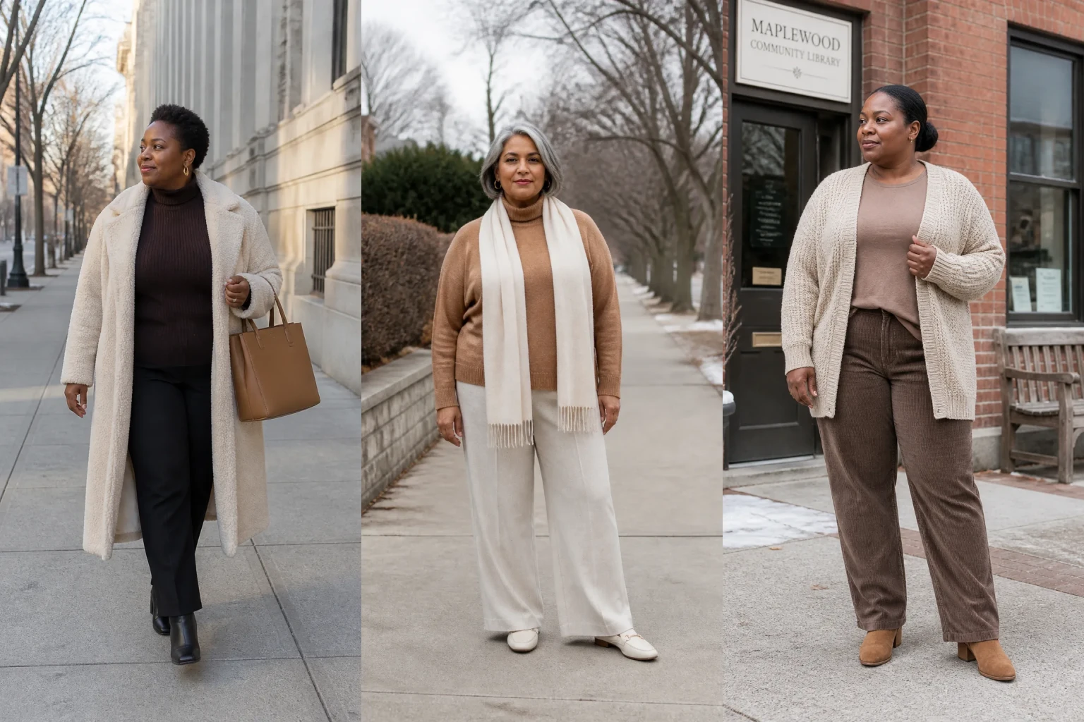 20 Polished Plus Size Winter Outfits for Women Over 40 - Featured