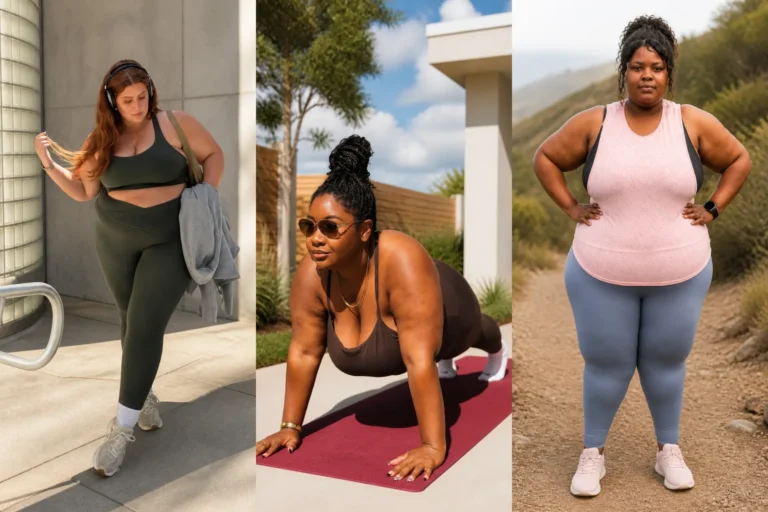 20 Stylish Plus Size Gym Outfits for Women Over 40 - Featured