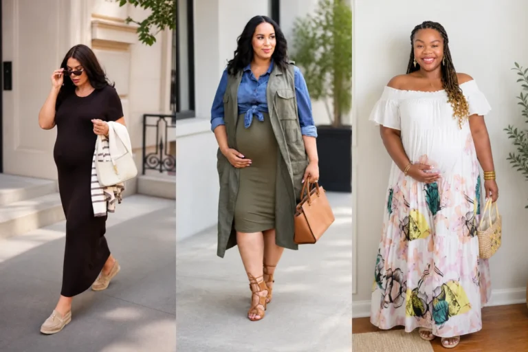 20 Stylish Plus Size Maternity Outfits for Women Over 40 - Featured