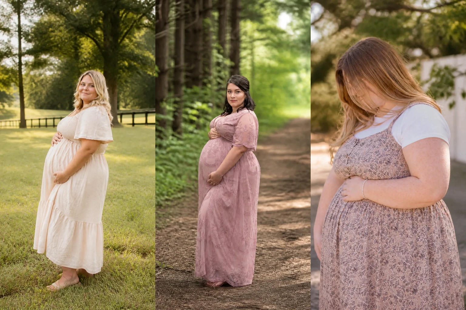 20 Stylish Plus Size Maternity Photoshoot Outfits for Women Over 40 - Featured