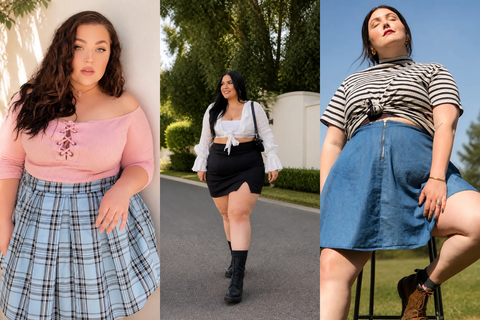 20 Stylish Plus Size Skirt Outfits for Women Over 40 - Featured