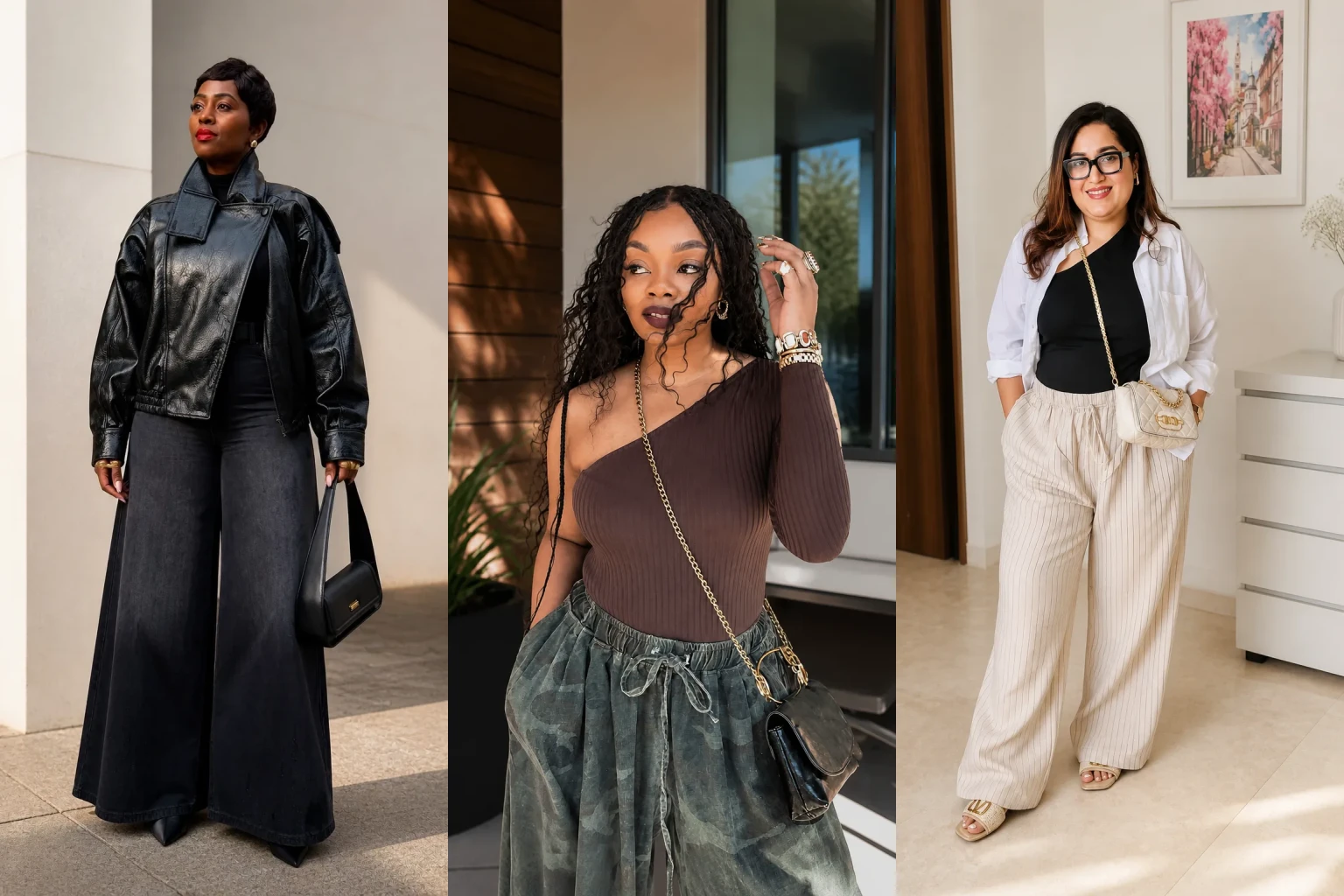 20 Stylish Plus Size Wide Leg Pants Outfits for Women Over 40 - Featured