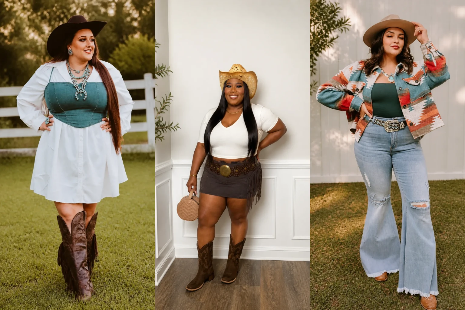 20 Trendy Plus Size Cowgirl Outfits for Women Over 40 - Featured