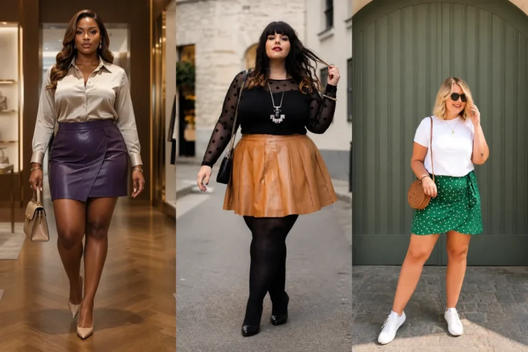 20 Trendy Plus Size Mini Skirt Outfits for Women Over 40 - Featured