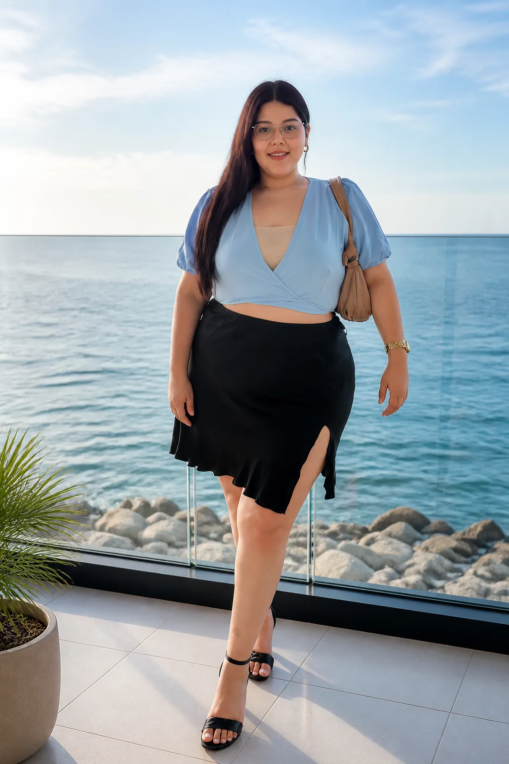 Beachside Chic Crop Top Ensemble