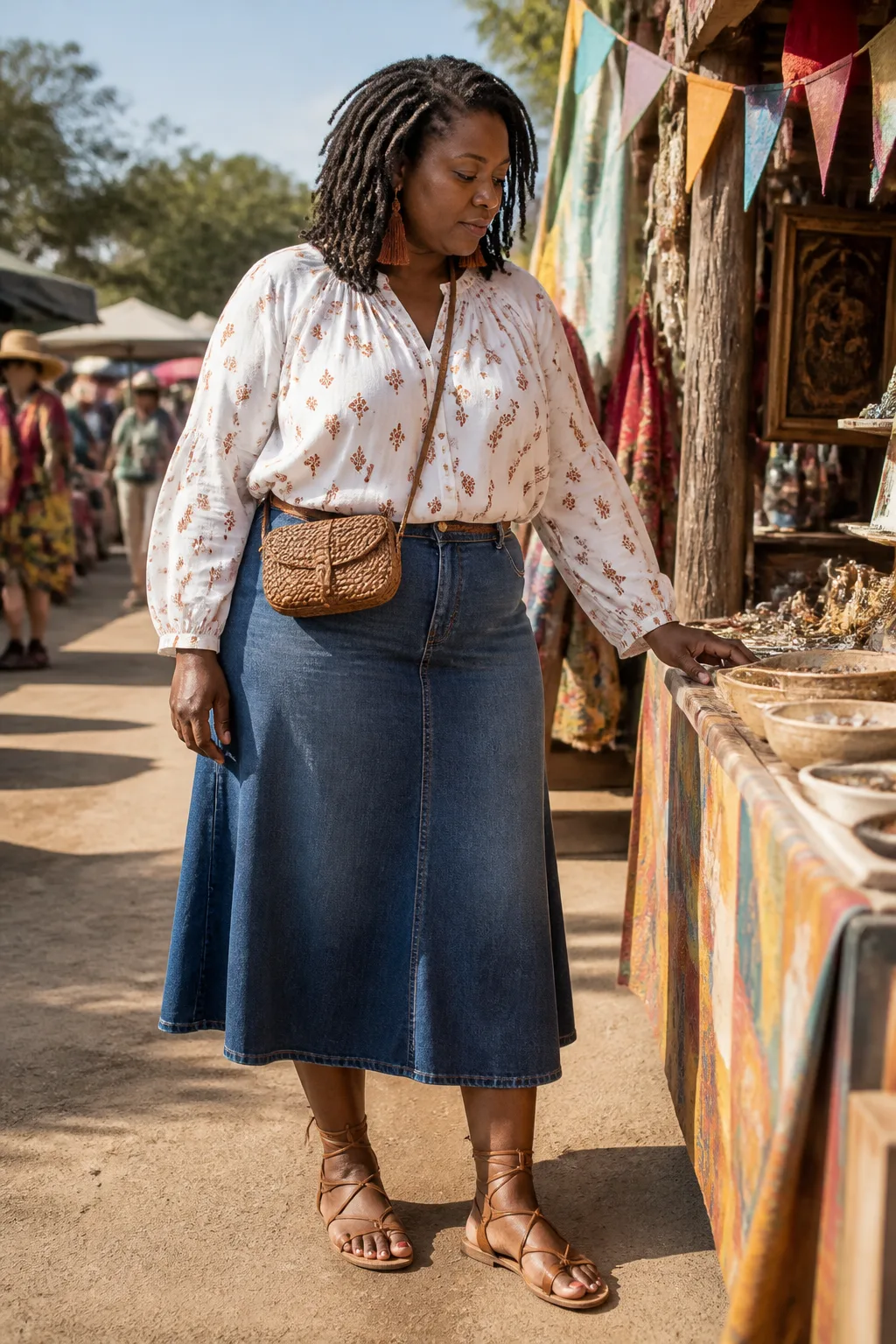 Boho-Chic Denim Festival Ensemble
