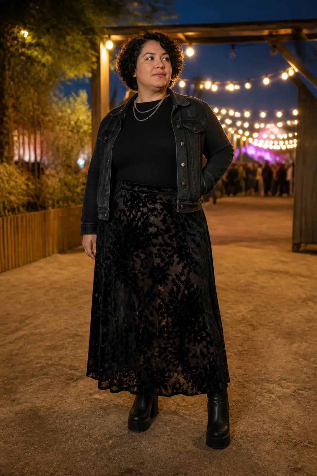 Boho-grunge maxi skirt styling