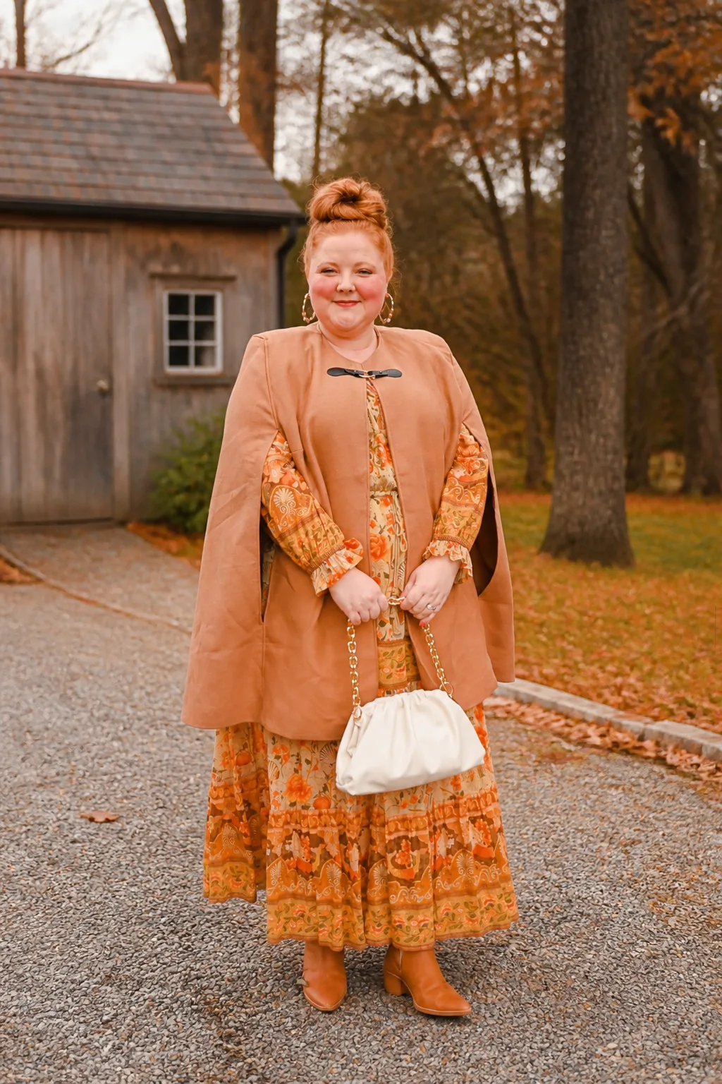 Boho Inspired Fall Cape and Maxi Dress Outfit