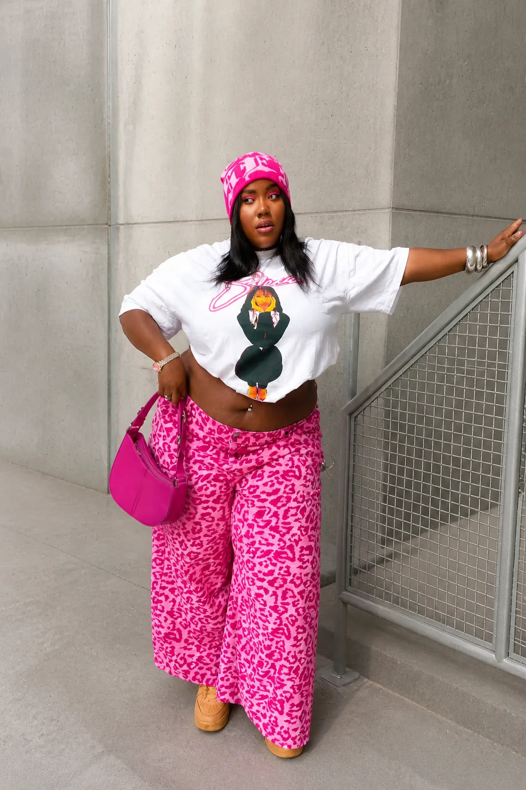 Bold Patterned Plus-Size Street Style