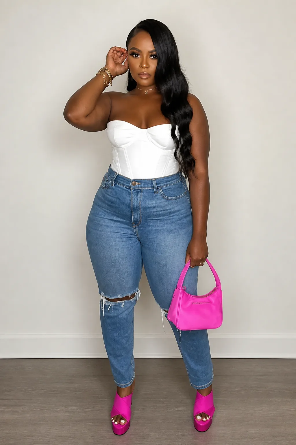 Bold Pink Accents for a Night Out