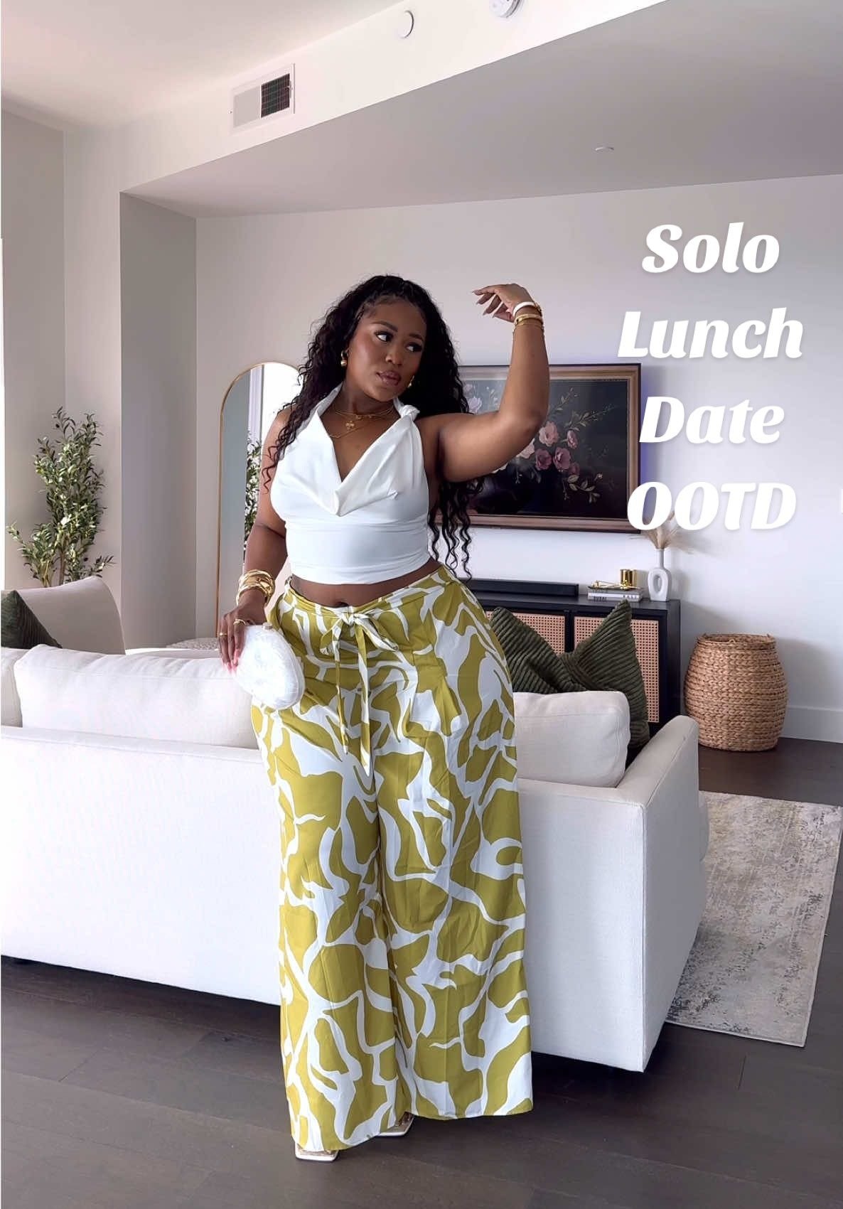 Bold Print Trousers and Halter Top