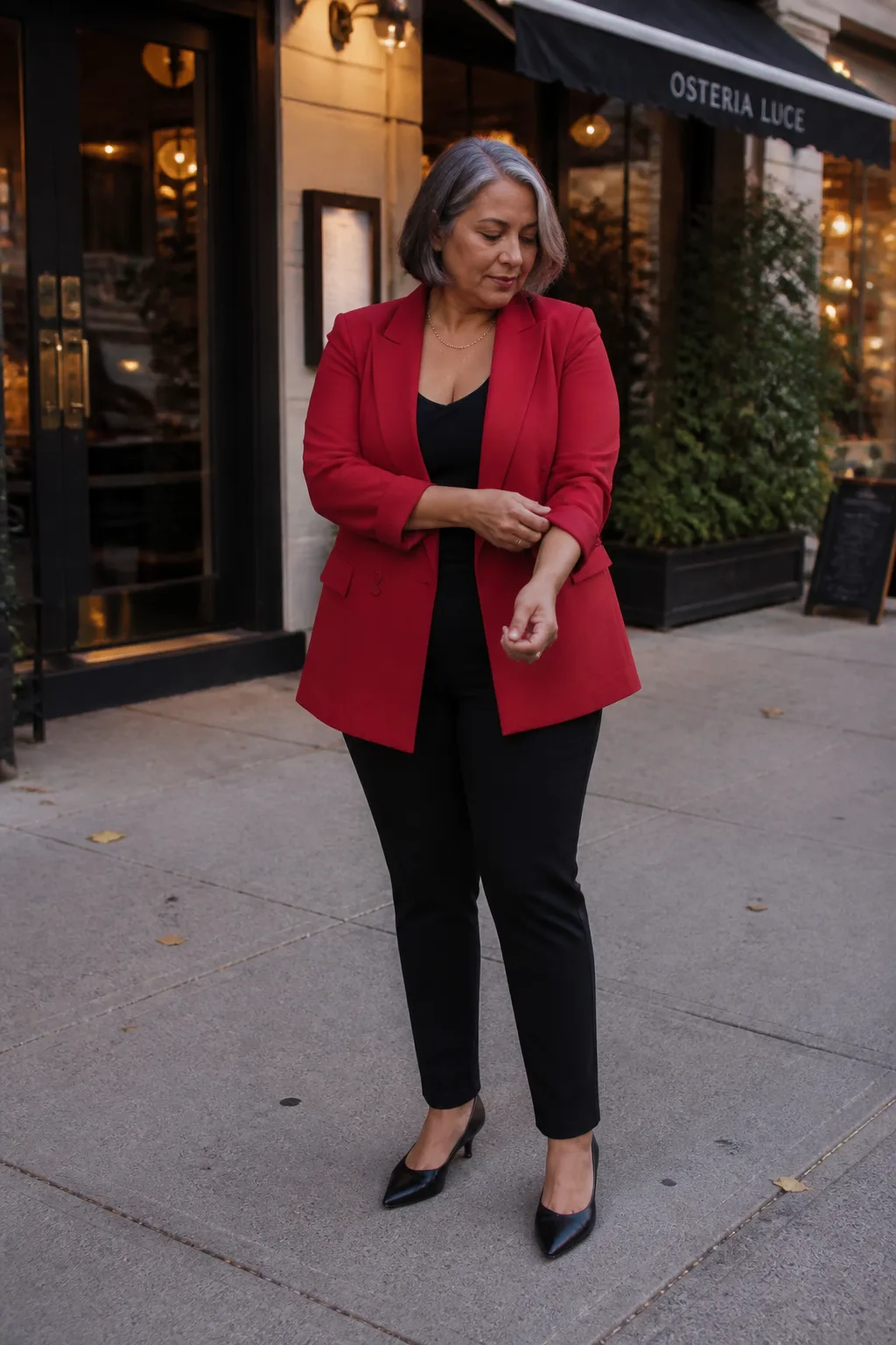 Bold Red Blazer Night Out Look