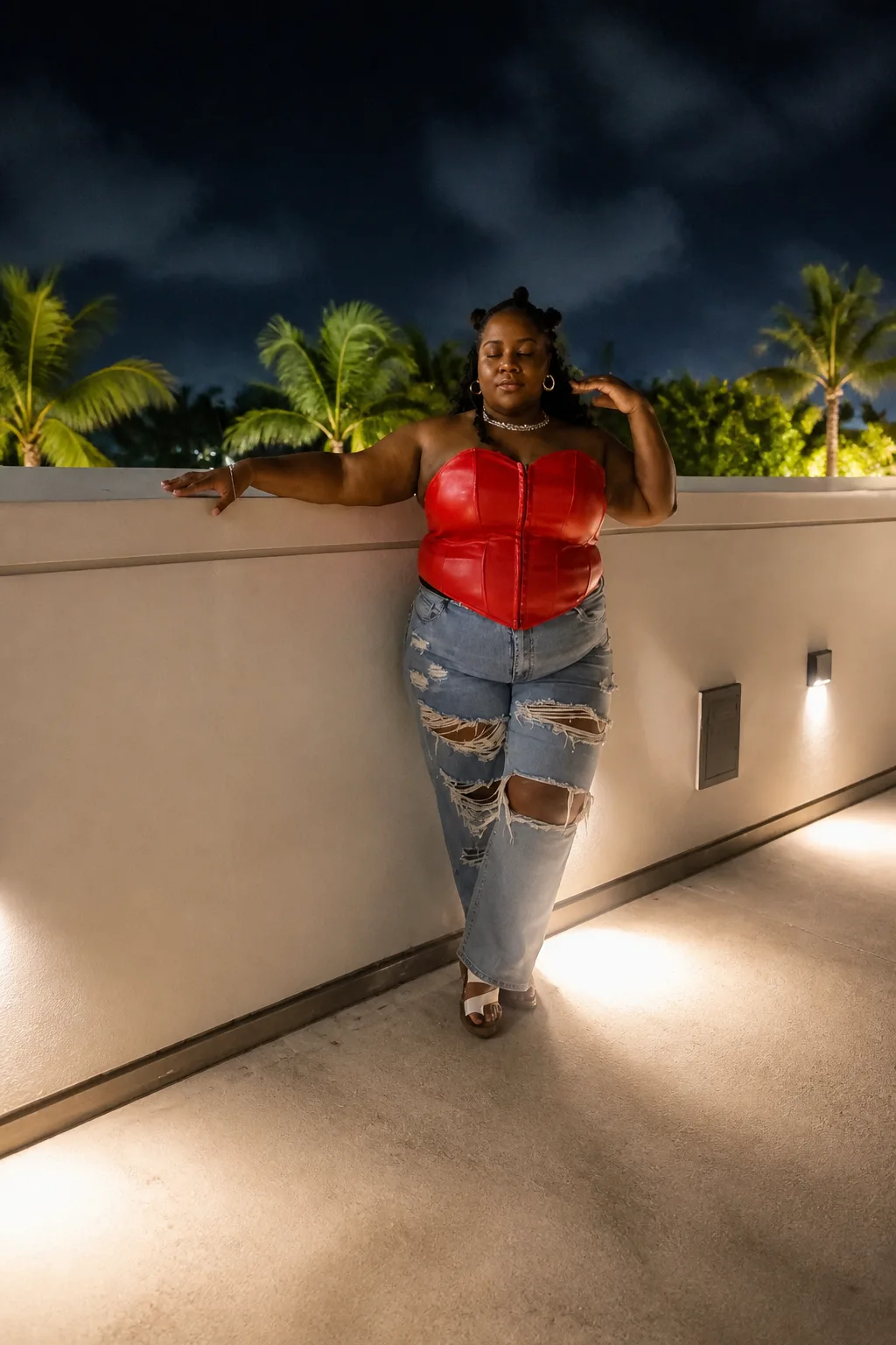 Bold red corset concert style