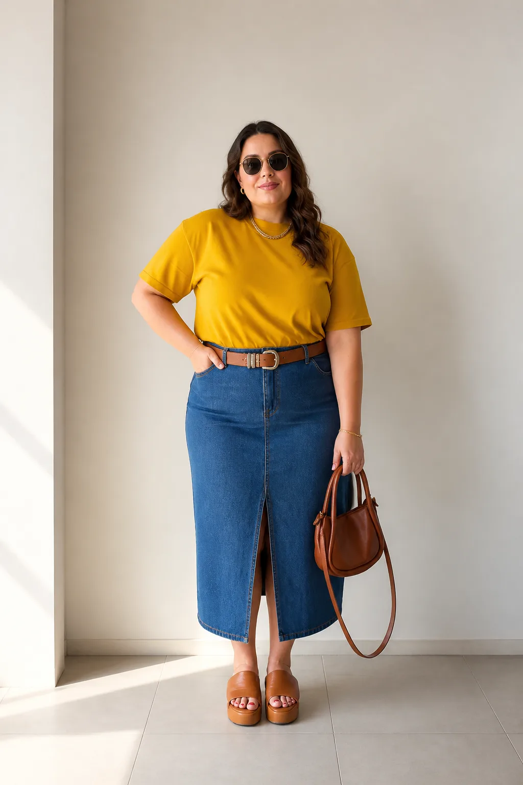 Bold Yellow and Denim Chic