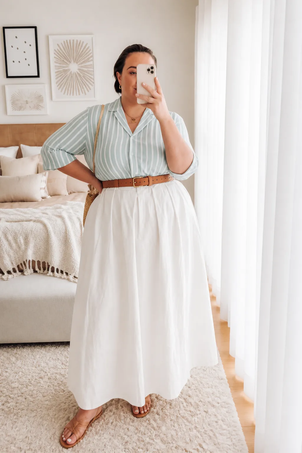 Breezy Elegance in Stripes and White