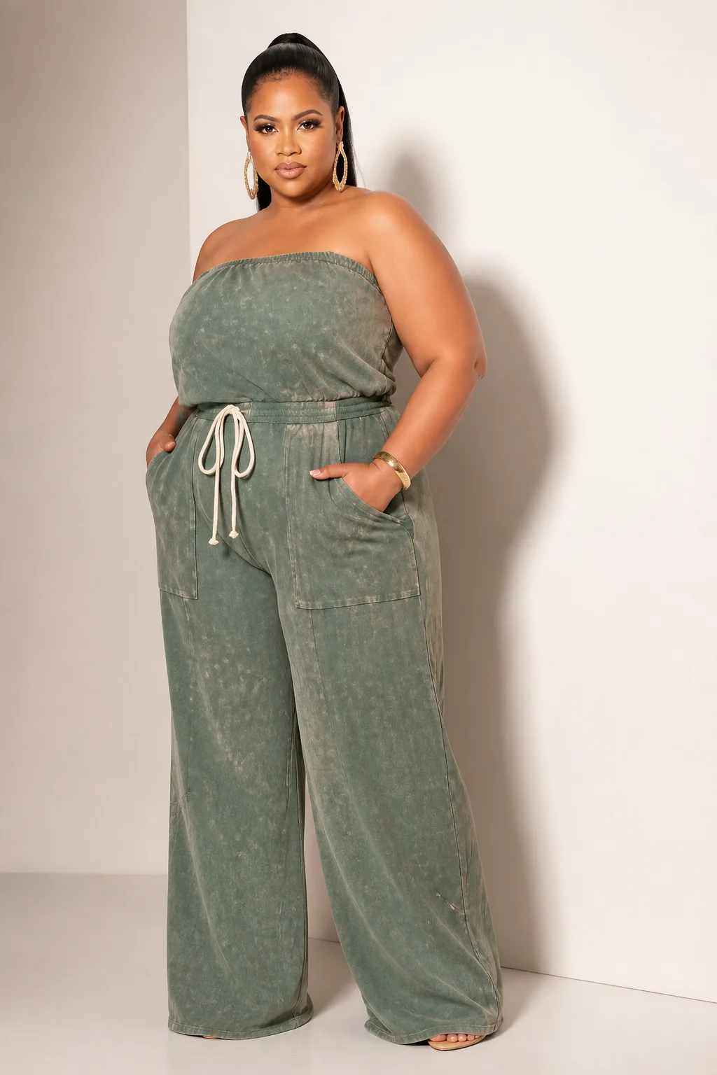 Casual Sage Green Jumpsuit Look