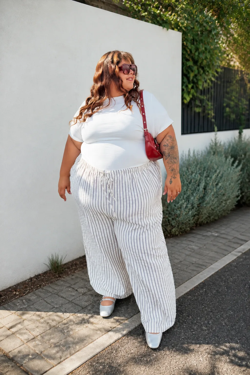 Casual Striped Palazzo Pant Look