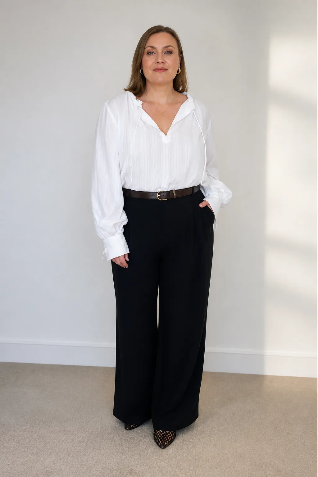 Casual Wide-Leg Trouser Outfit