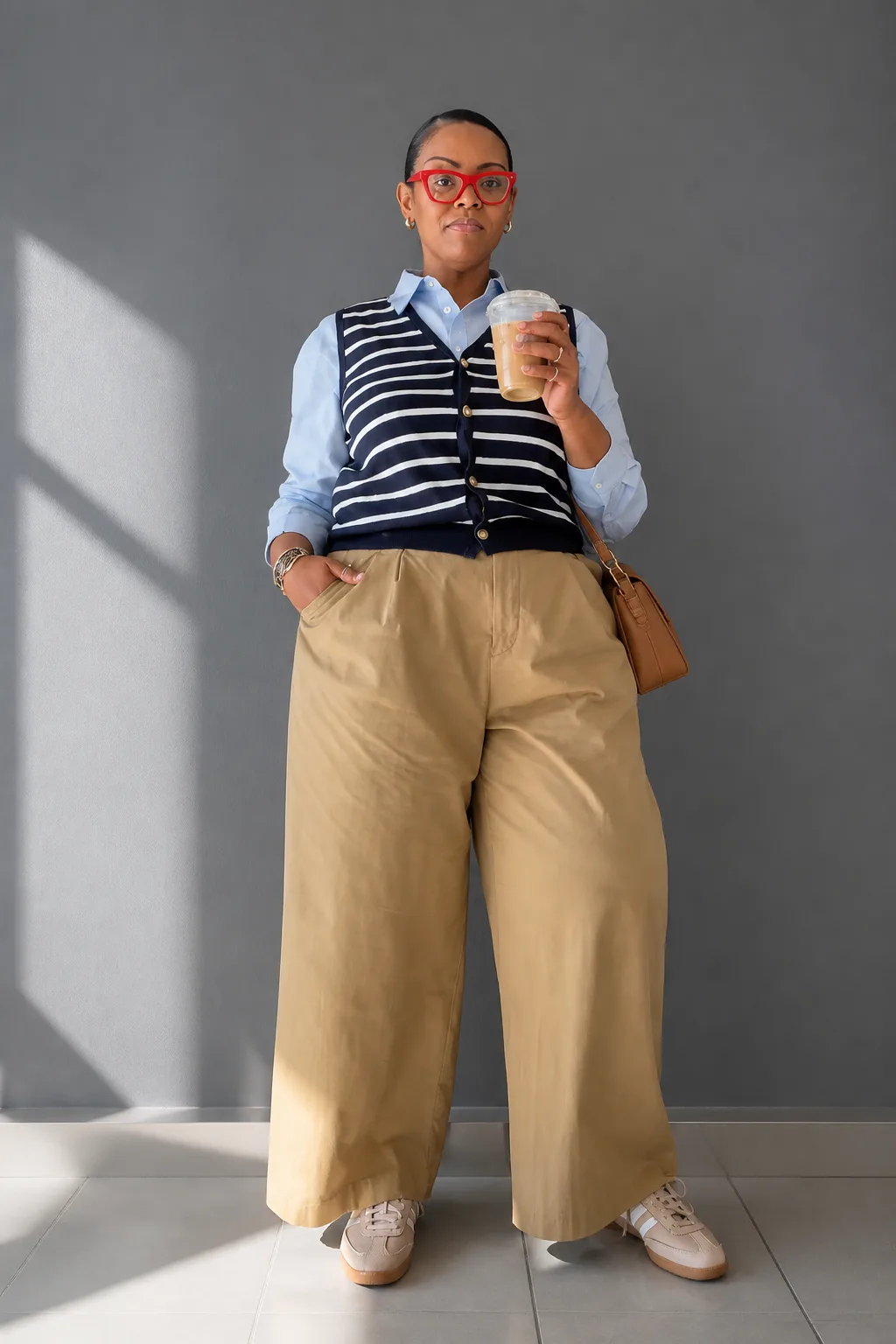 Chic Academic-Inspired Layered Office Look