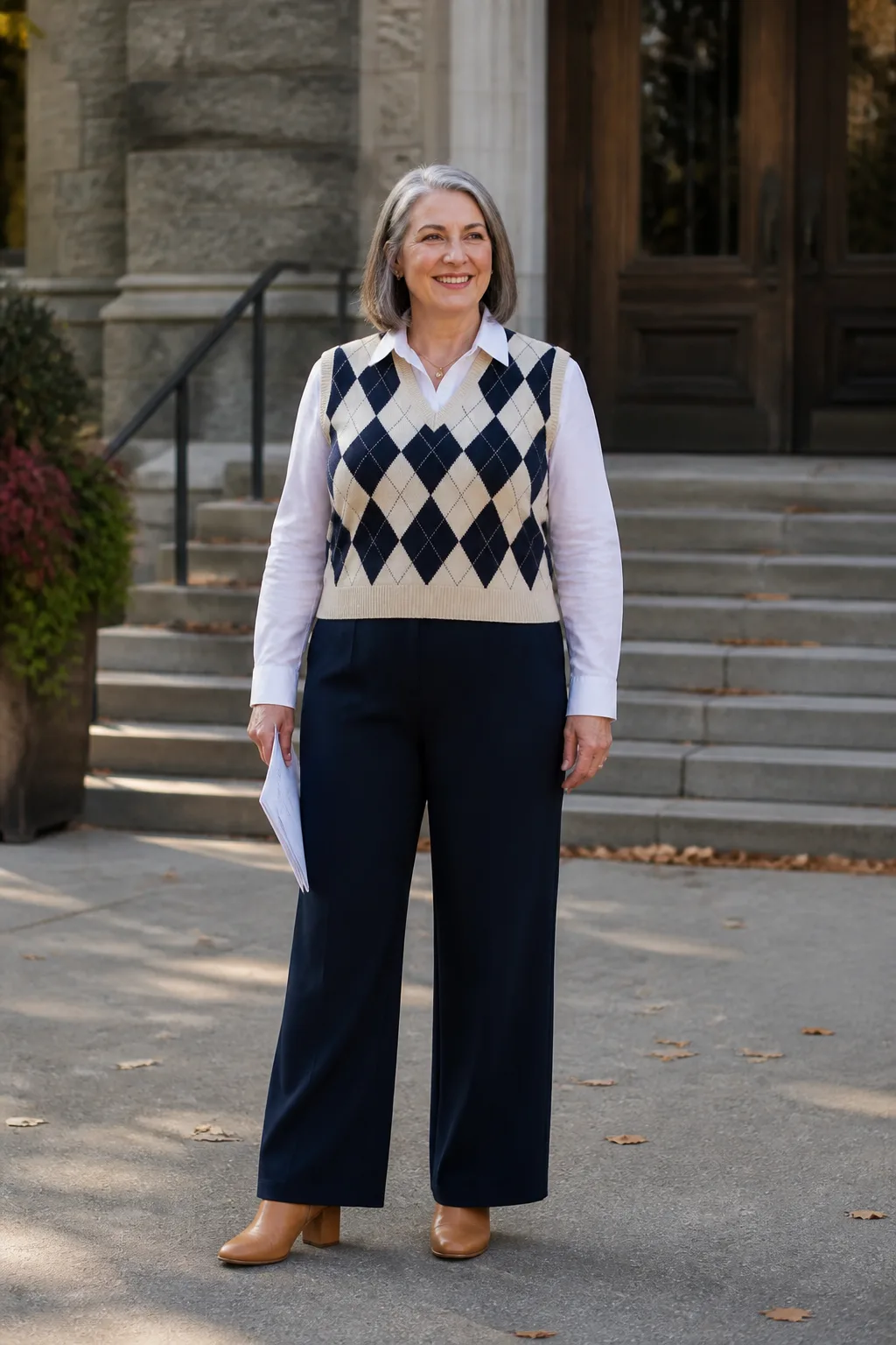 Chic Argyle Layered Look
