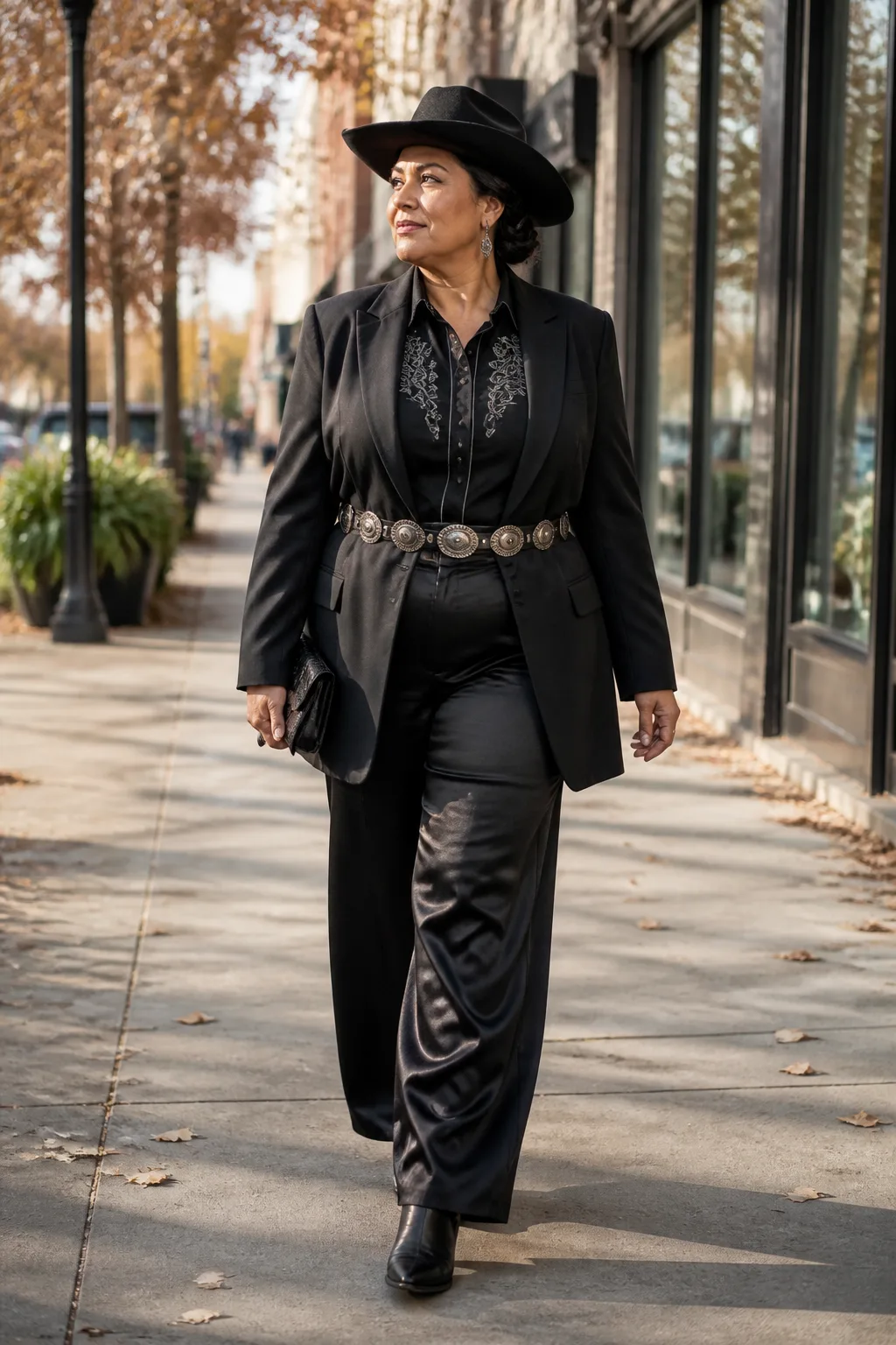 Chic Black Western Plus Size Look