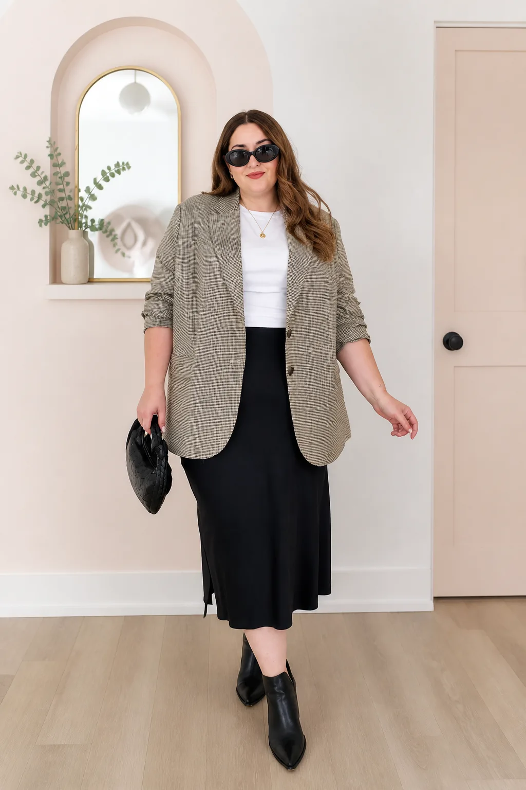 Chic Blazer and Midi Skirt Combo