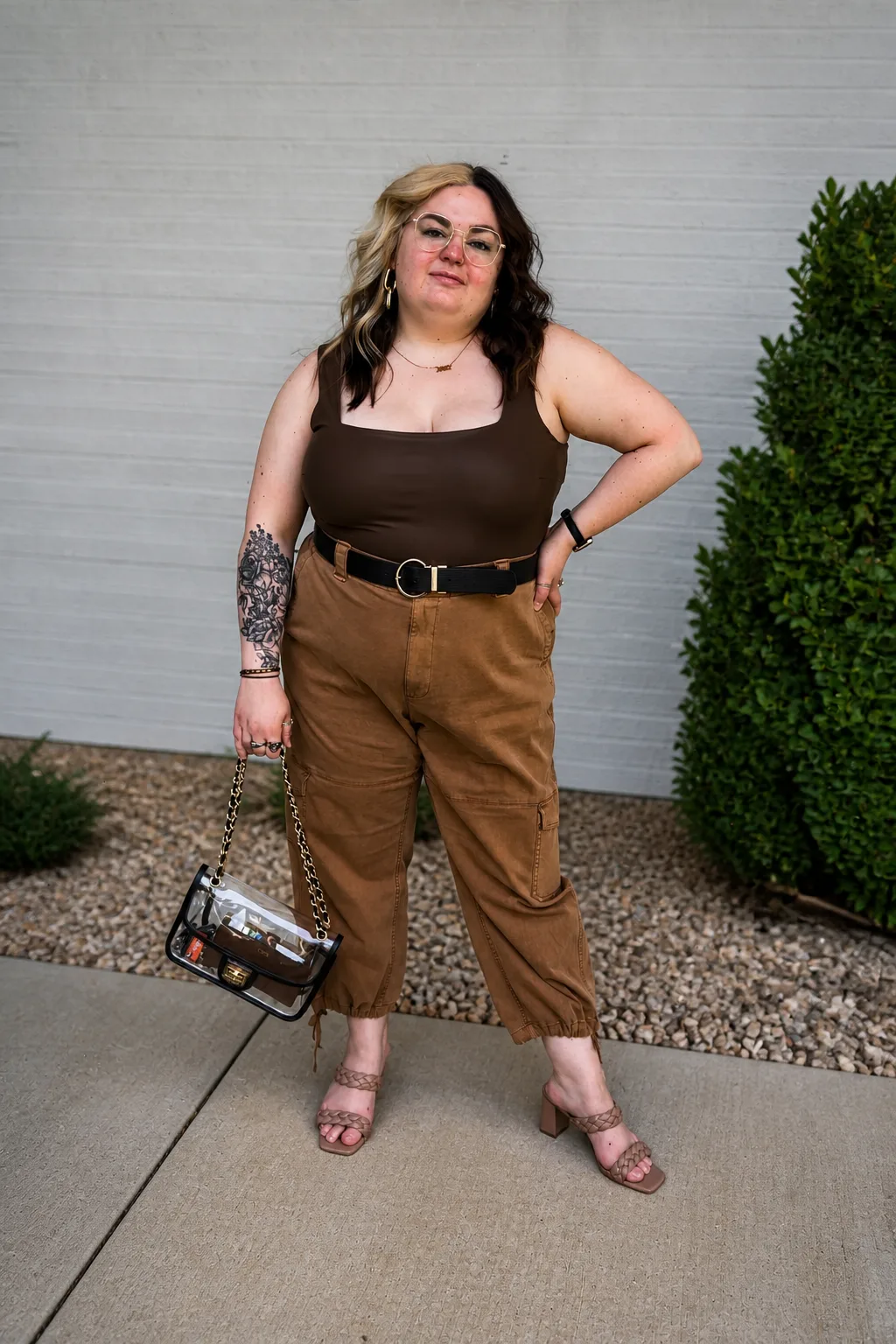 Chic Brown Cargo and Bodysuit Fall Look
