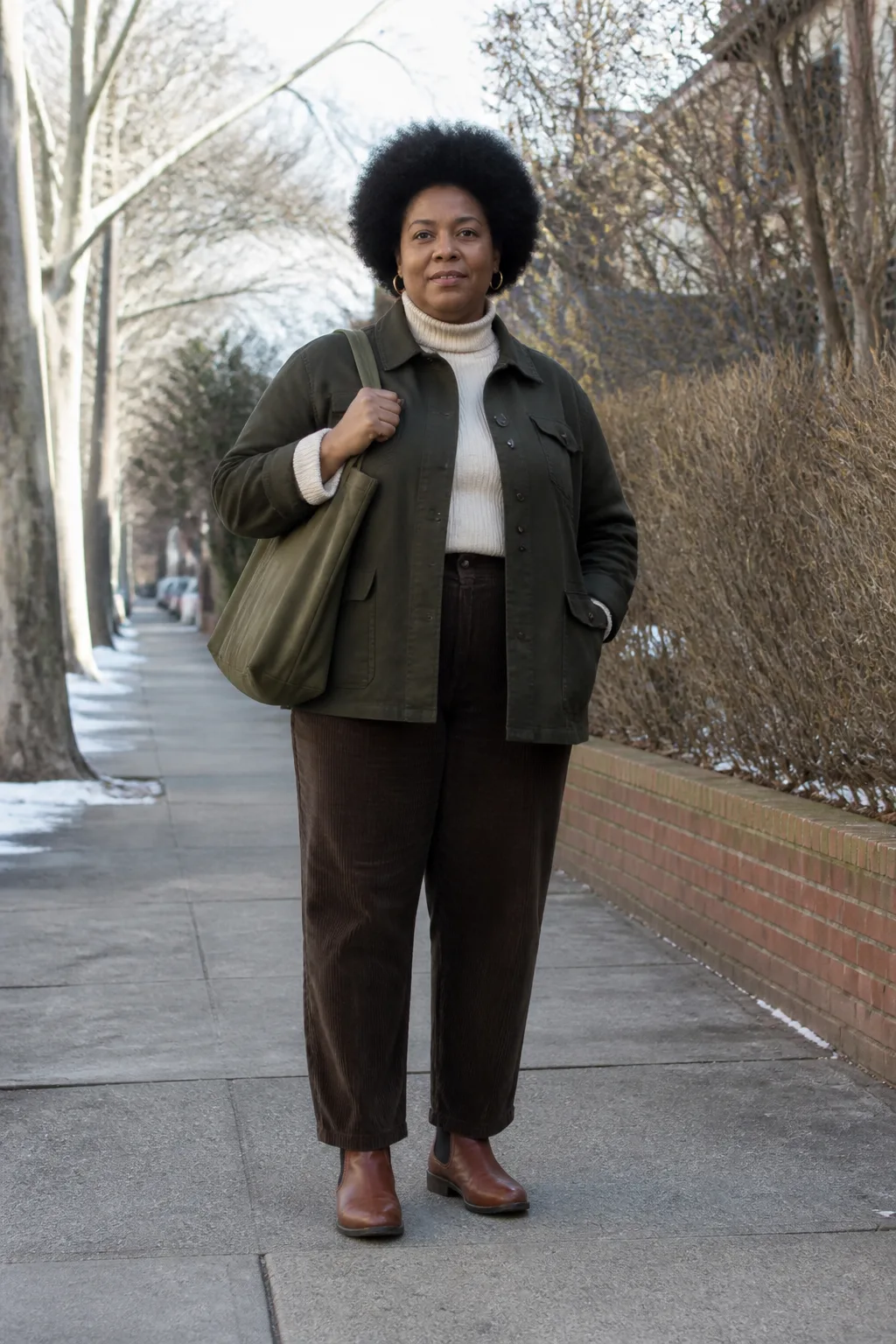 Chic Brown Utility Jacket Winter Outfit