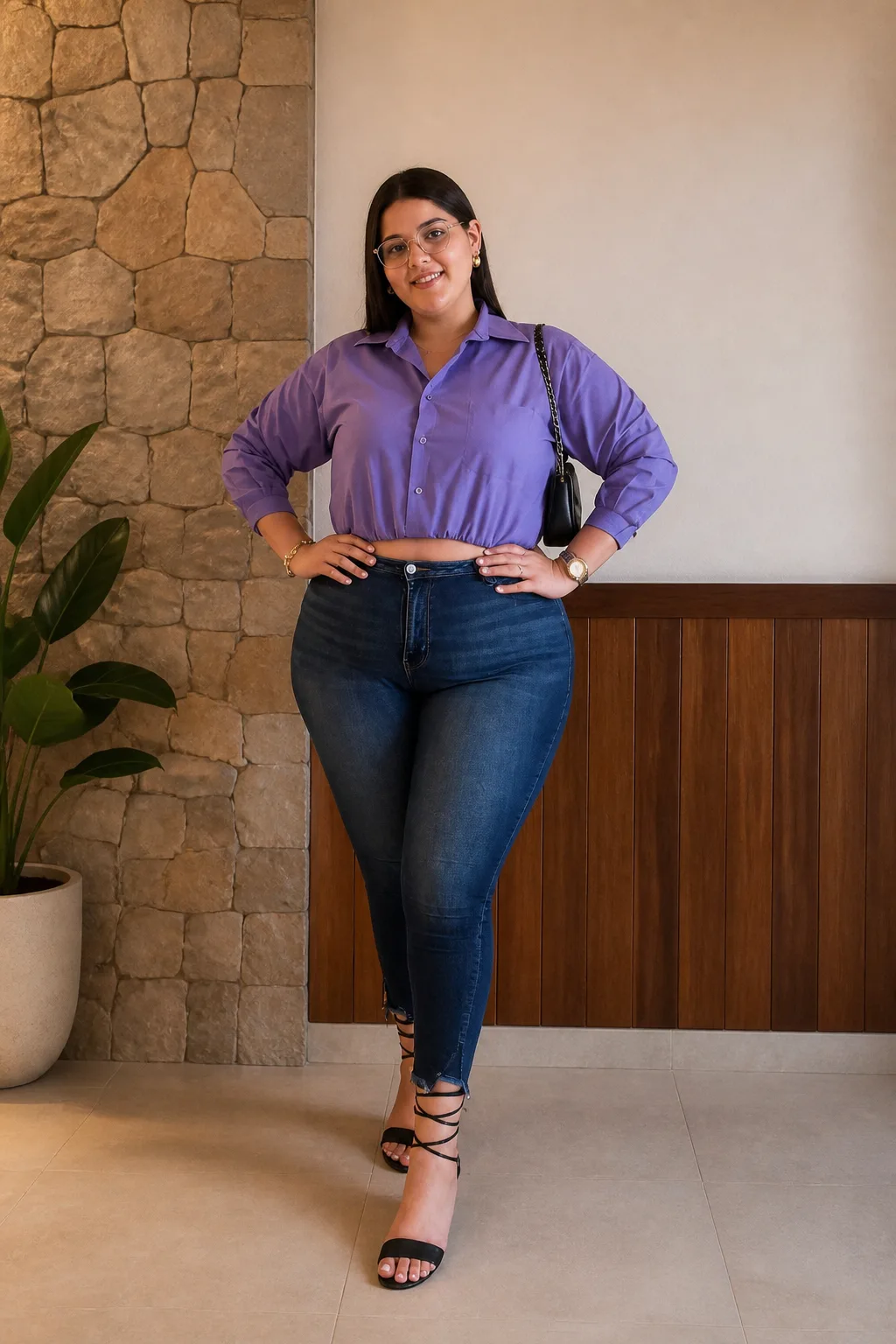 Chic Button-Down and Skinny Jeans Combo