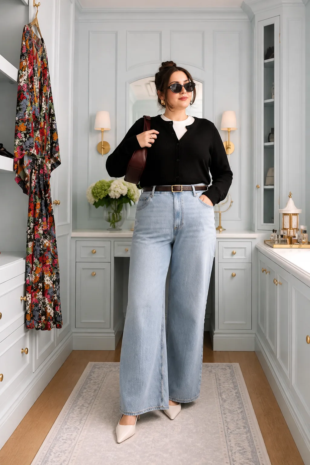 Chic Contrast: Black and Denim