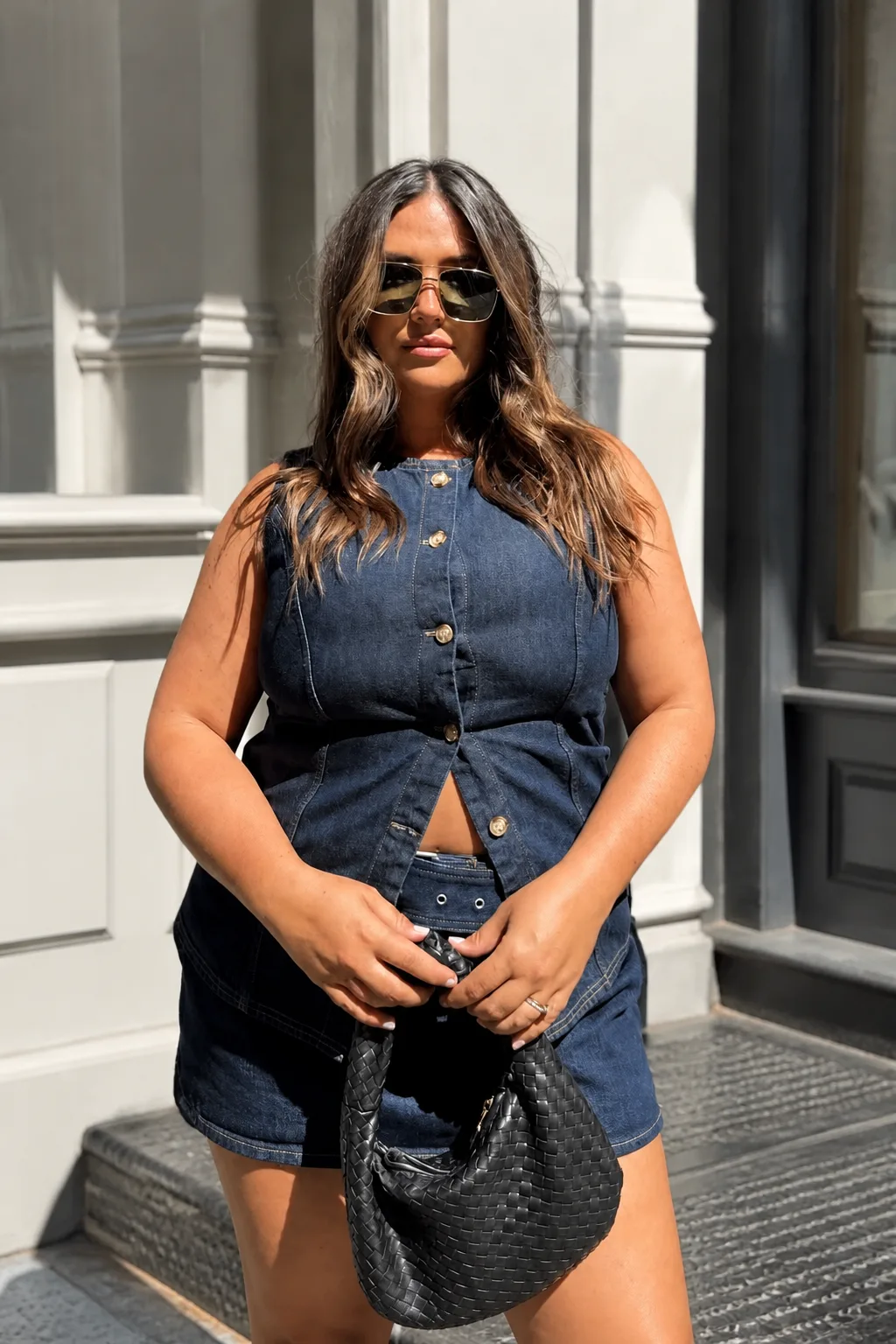 Chic Denim Matching Set Style