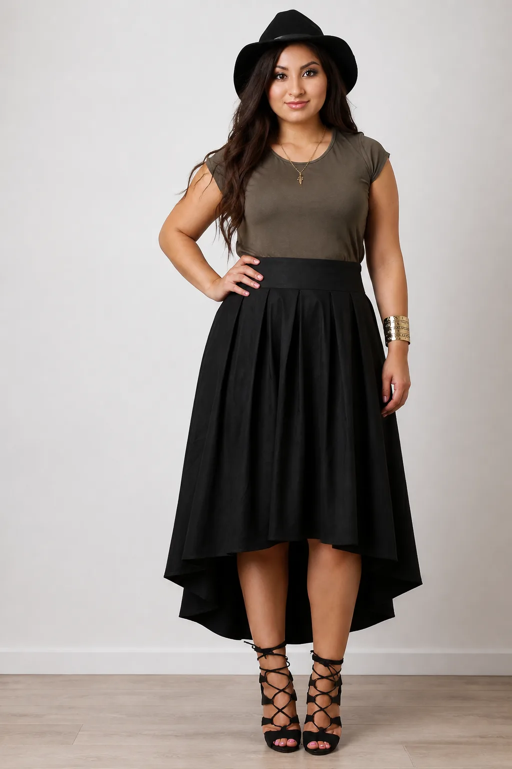 Chic High-Low Skirt Ensemble