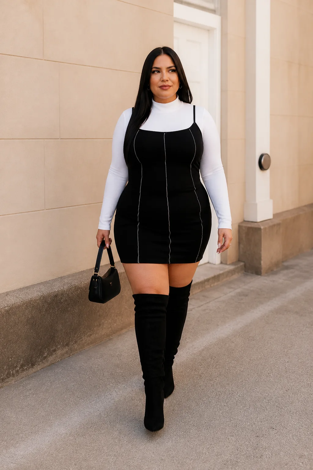 Chic Layered Black and White Ensemble