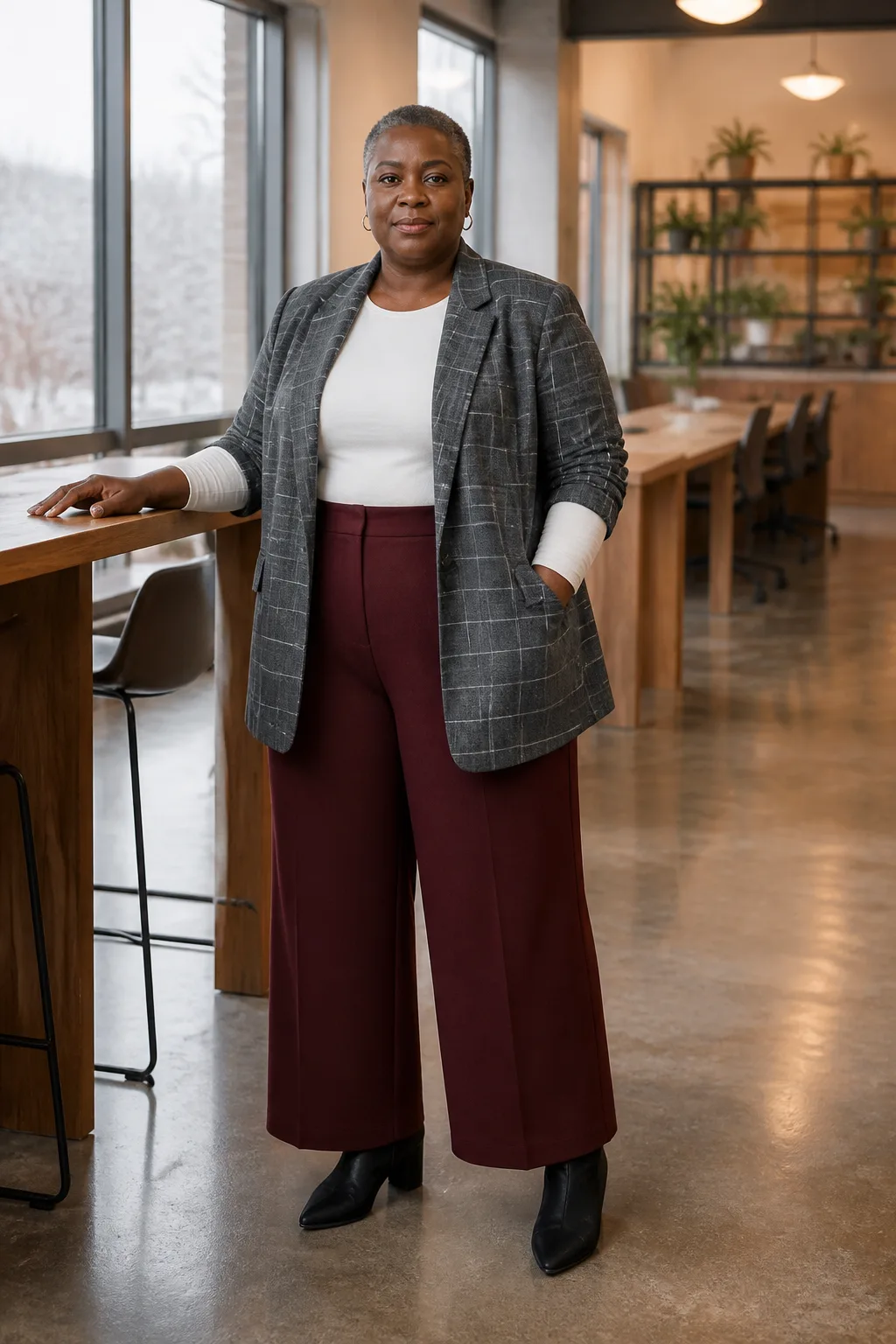 Chic Layered Blazer and Boot Outfit