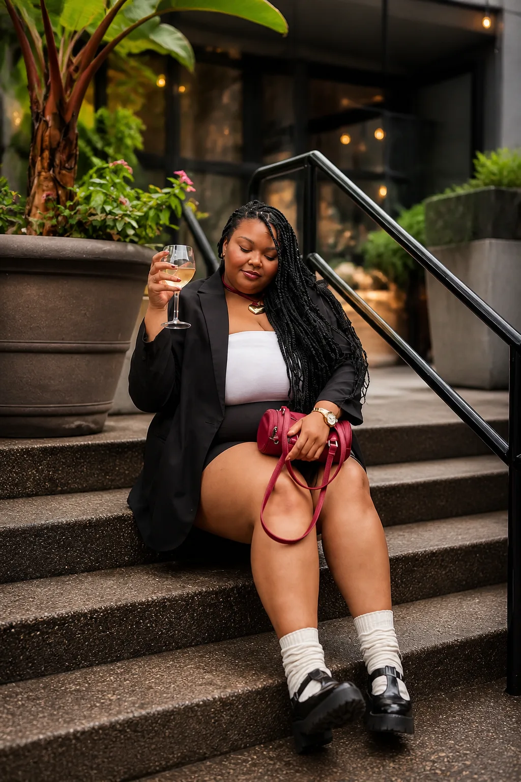 Chic layered mini skirt look for autumn days