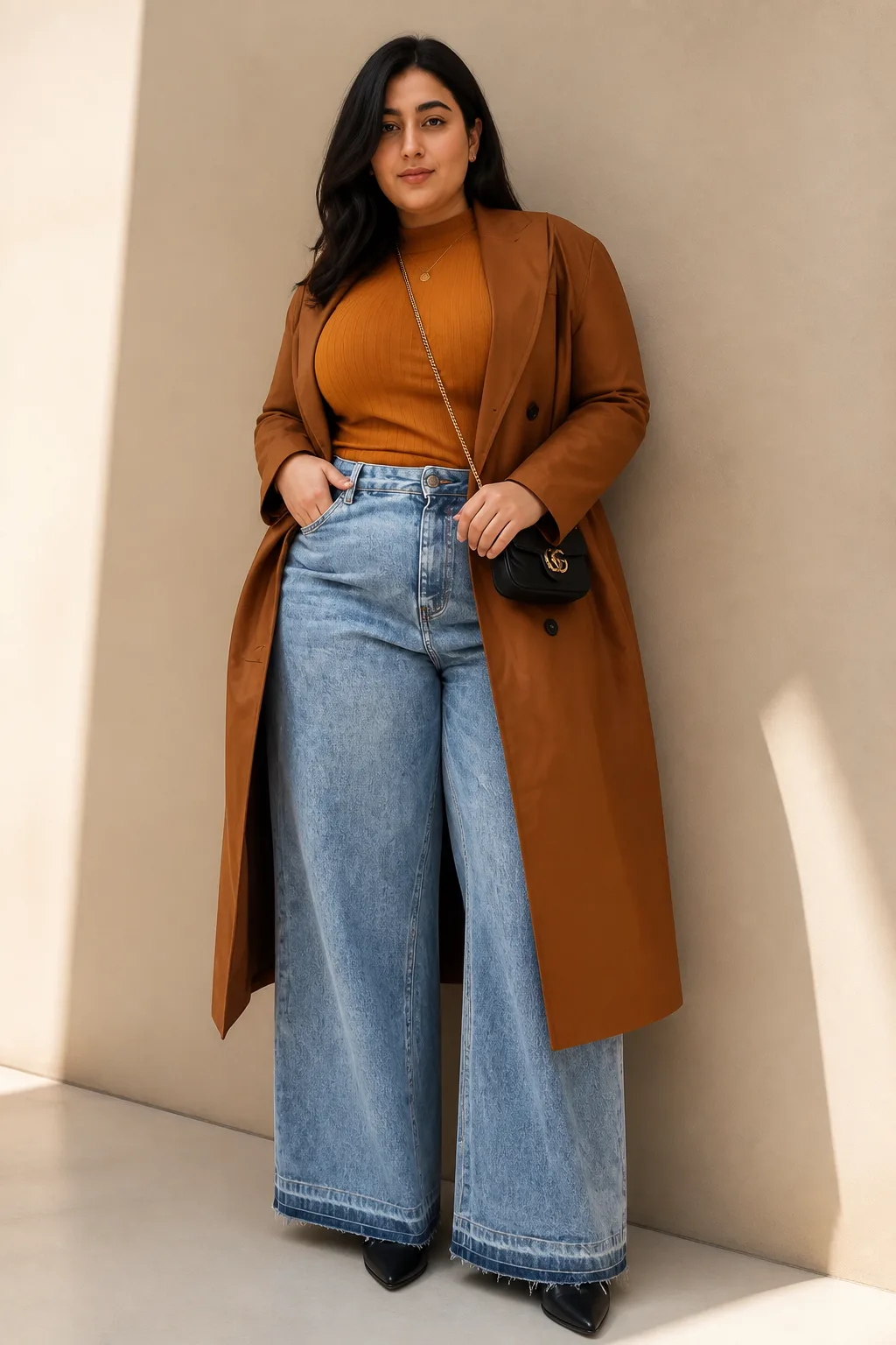 Chic Layers with Wide-Leg Jeans