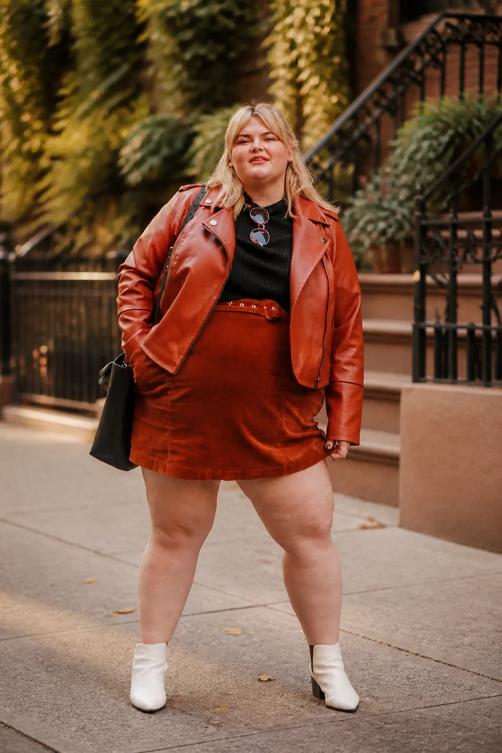 Chic Leather and Corduroy Fall Layers