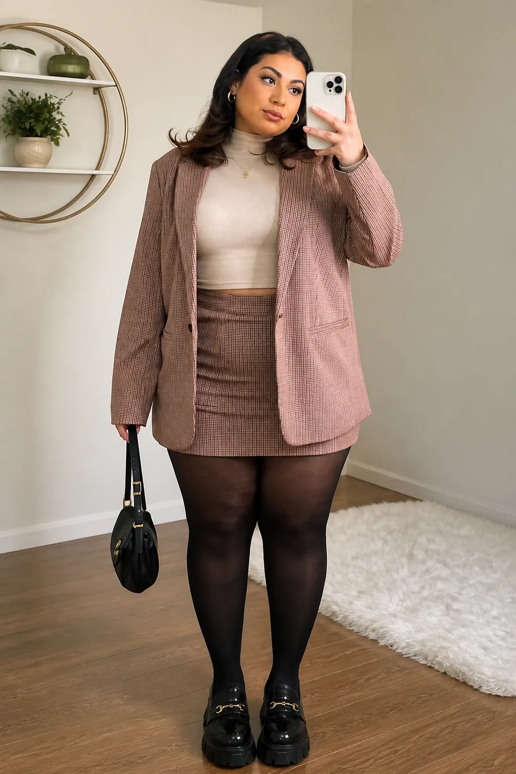 Chic Monochrome Layering with Blazer