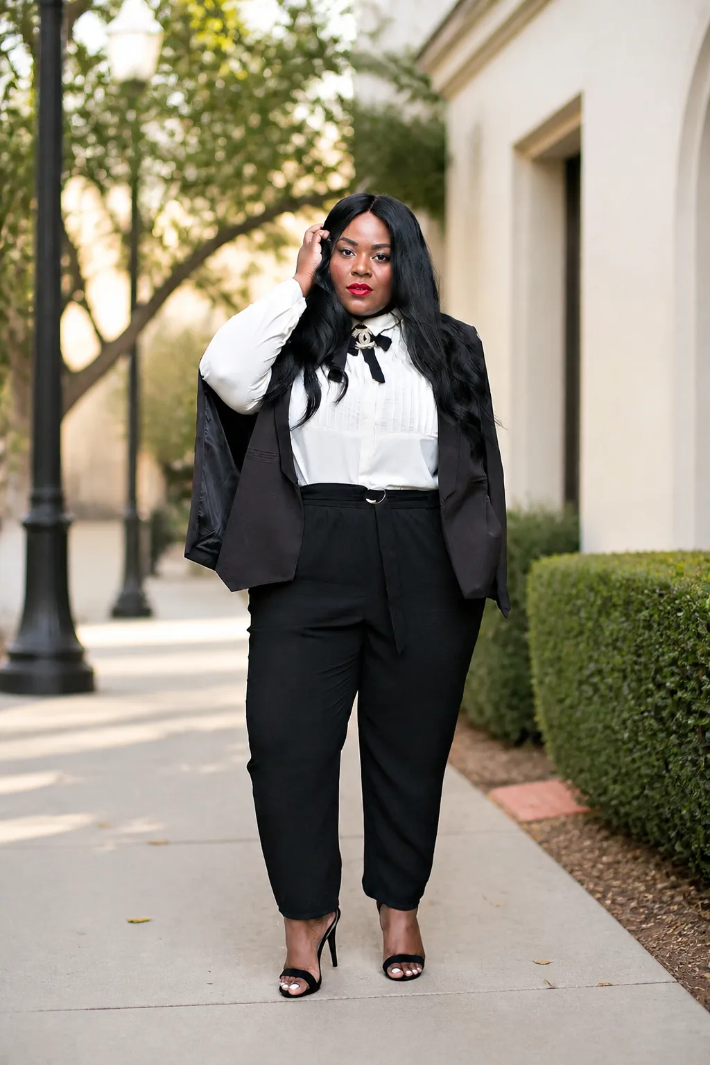 Chic monochrome professional attire
