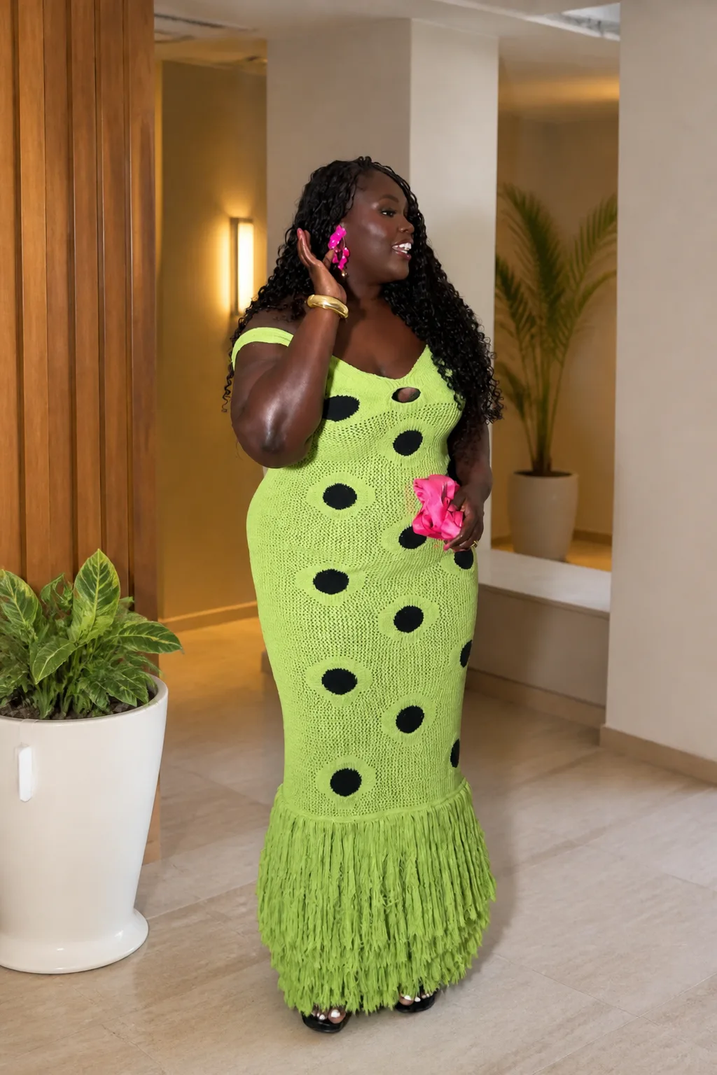 Chic Neon Knit Ensemble